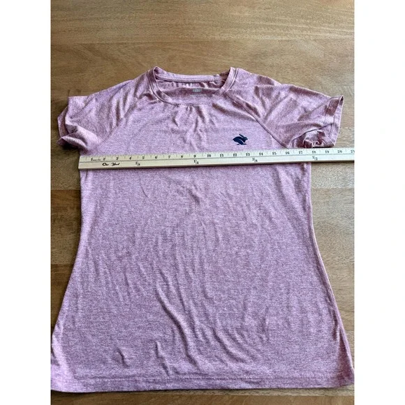Rabbit EZ Tee Womens Medium Running Shirt Heathered Pink Short Sleeve Crew Neck - Picture 7 of 8